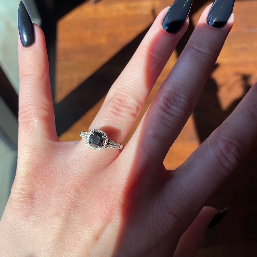 black diamond engagement ring